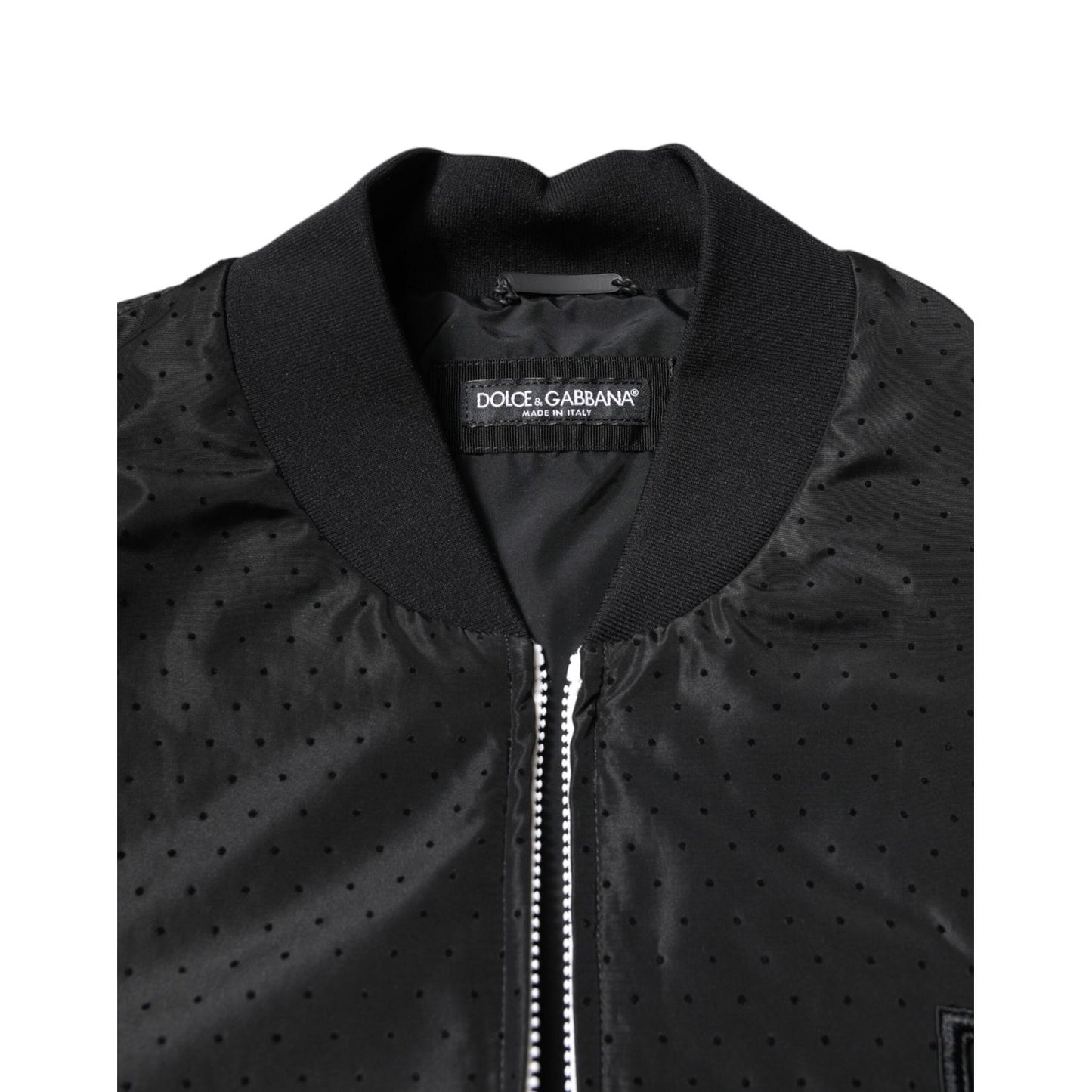 Dolce & Gabbana Black Long Sleeves Full Zip Bomber Jacket