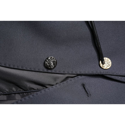 Dolce & Gabbana Dark Blue Cotton Men Jacket Coat Suit Blazer