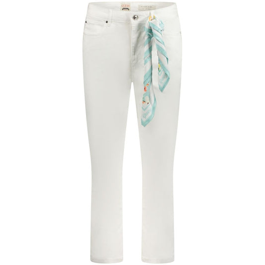 Guess Jeans White Lyocell Women Jeans Guess Jeans Light Gray