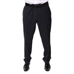 Dolce & Gabbana Black Wool Mid Waist Dress Pants