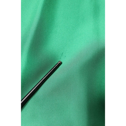 Dolce & Gabbana Green Silk Satin Long Sleeves Casual Shirt