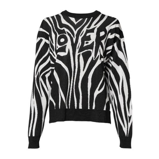 Dolce & Gabbana Black White Print Women Pullover Sweater THS90379-40