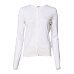 Dolce & Gabbana White Cashmere Crew Neck Top Cardigan Sweater THS90381-42