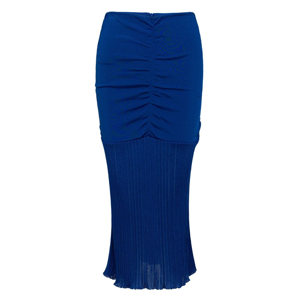 Tom Ford Blue Viscose Midi Skirt Tom Ford