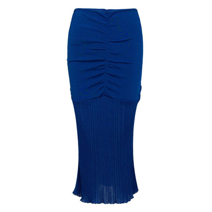 Tom Ford Blue Viscose Midi Skirt Tom Ford