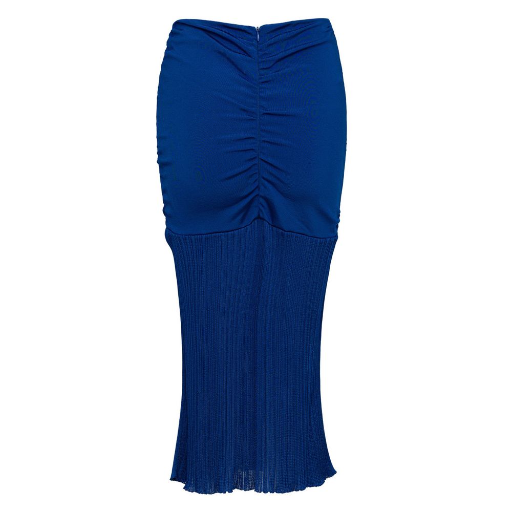 Tom Ford Blue Viscose Midi Skirt Tom Ford