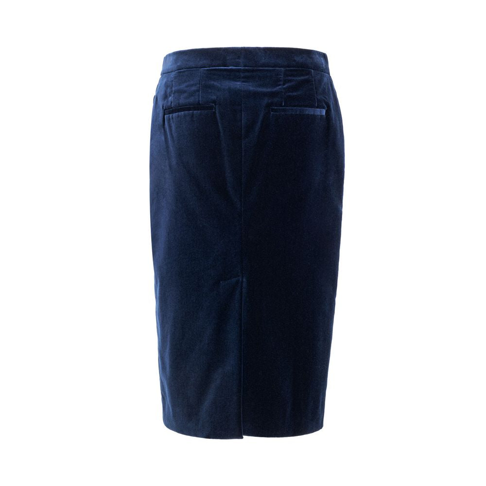 Tom Ford Blue Cotton Midi Skirt Tom Ford