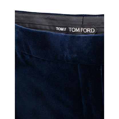 Tom Ford Blue Cotton Midi Skirt Tom Ford