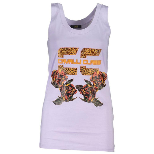 Cavalli Class Purple Cotton Women Top Cavalli Class Thistle