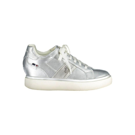 U.S. POLO ASSN. Silver Polyester Women Sneaker U.S. POLO ASSN. Light Gray
