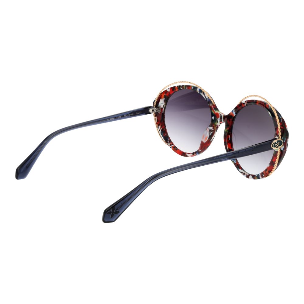 Christian Lacroix Multicolor Women Sunglass with oval mirrored & gradient grey lenses, full-rim acetate frame, 100% UVA & UVB protection.