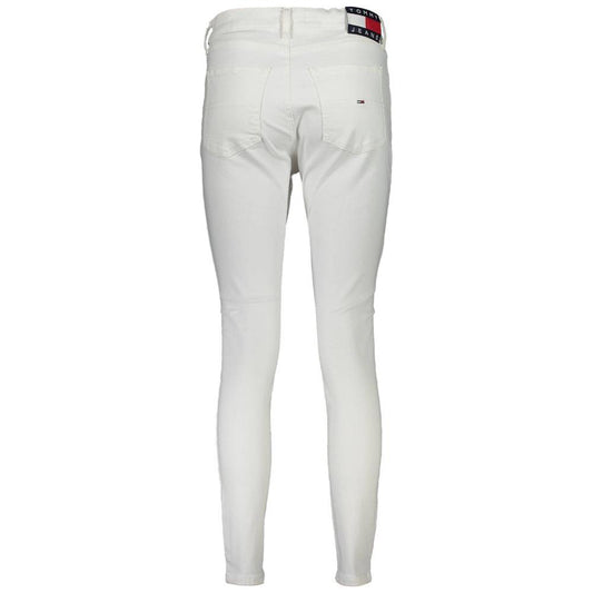 Tommy Hilfiger White Cotton Women Jeans Tommy Hilfiger Light Gray
