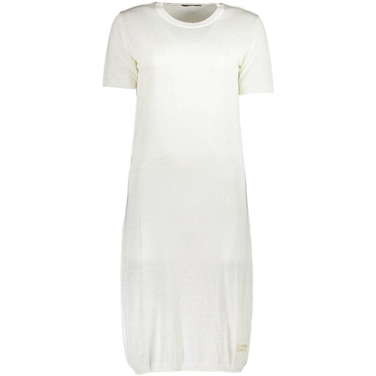 Cavalli Class White Viscose Women Dress Cavalli Class Beige