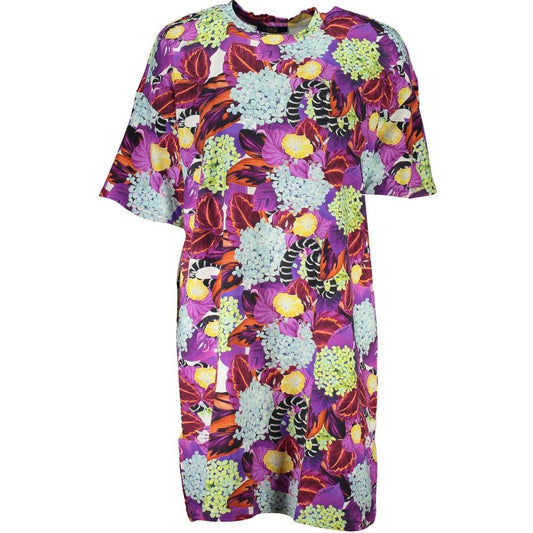Cavalli Class Purple Cotton Dress Cavalli Class Maroon
