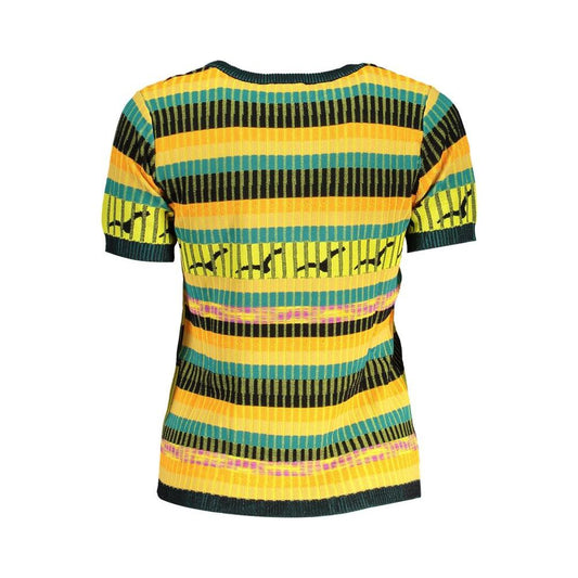 Desigual Yellow Viscose Women Sweater Desigual Sandy Brown