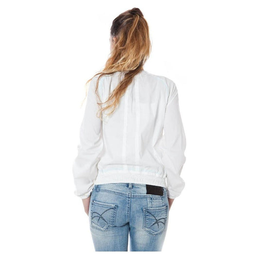 Phard White Cotton Jackets & Coat Phard Light Gray