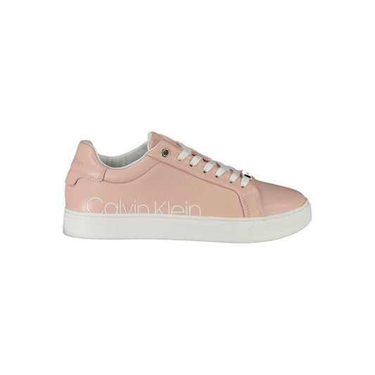 Calvin Klein Pink Leather Women Sneaker Calvin Klein Tan