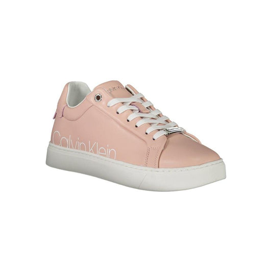 Calvin Klein Pink Leather Women Sneaker Calvin Klein Gray
