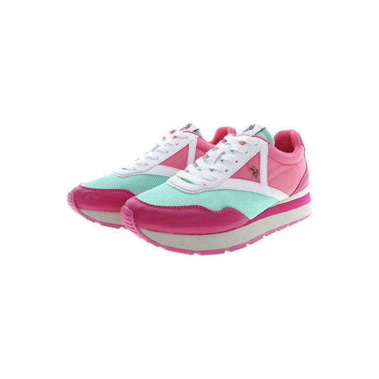 U.S. POLO ASSN. Pink Polyester Women Sneaker U.S. POLO ASSN. Light Gray