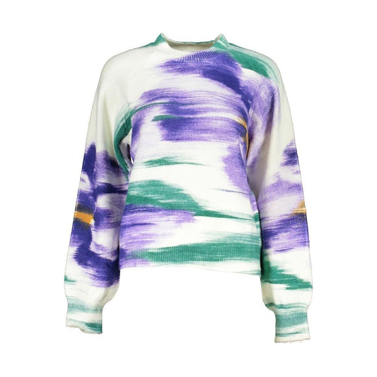 Desigual Elegant Crew Neck Sweater with Contrast Detailing Desigual Light Gray