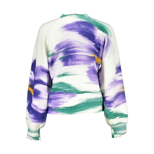Desigual Elegant Crew Neck Sweater with Contrast Detailing Desigual Light Gray