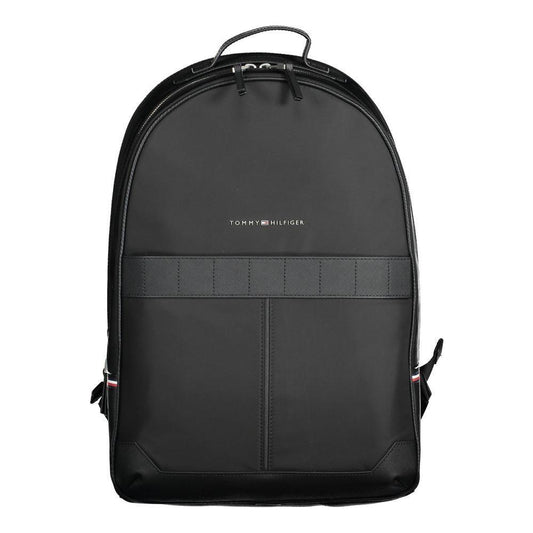 Tommy Hilfiger Black Polyester Men Backpack TO-20401