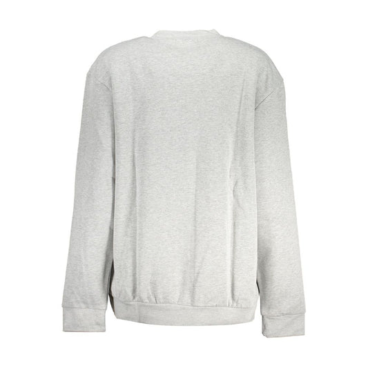 Cavalli Class Chic Gray Embroidered Crew Neck Sweatshirt Cavalli Class Light Gray