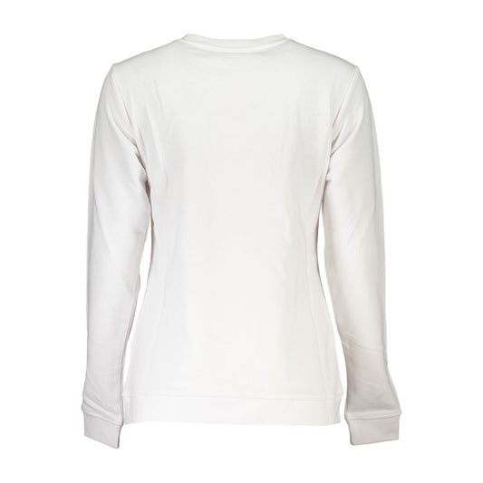 Cavalli Class White Cotton Sweater Cavalli Class Lavender