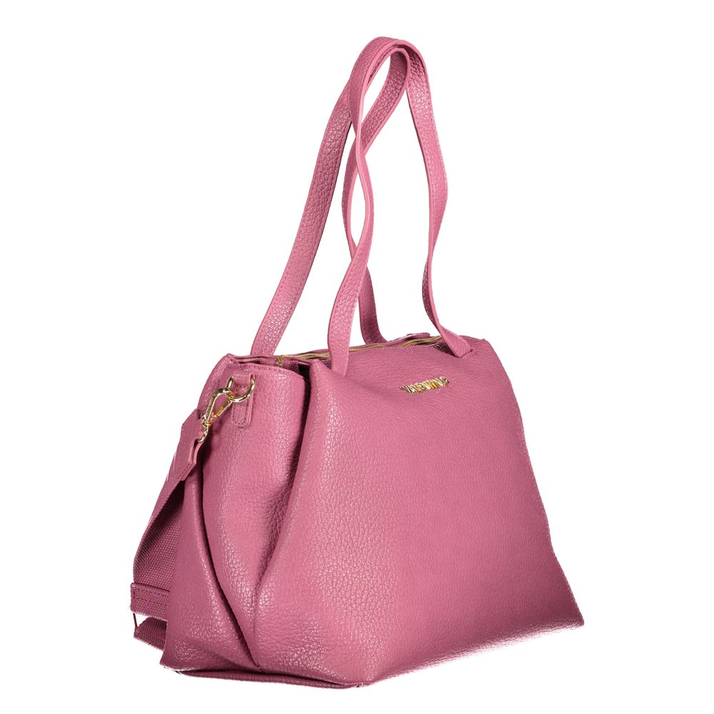 Mario Valentino Pink Polyethylene Women Handbag, sustainable chic with dual handles and adjustable strap.