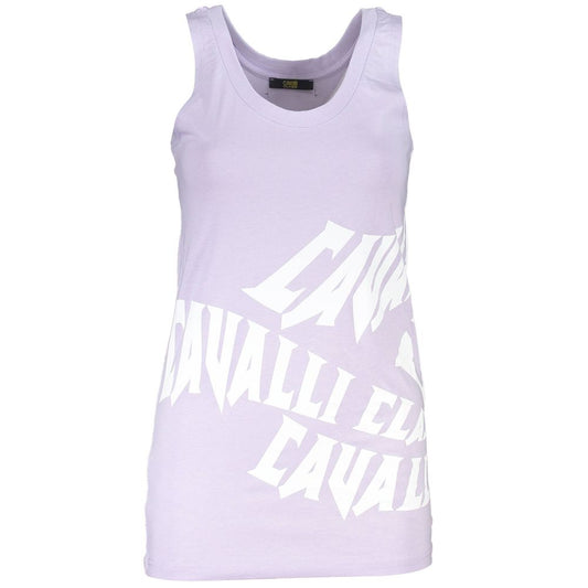 Cavalli Class Purple Cotton Women Top Cavalli Class Lavender