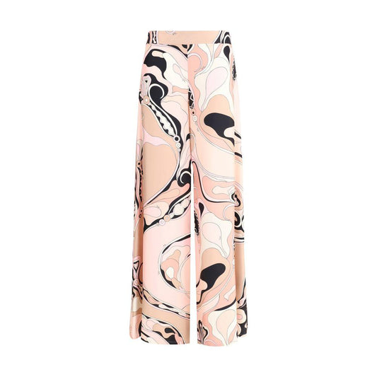 Emilio Pucci Orchid print silk Pants Emilio Pucci Antique White