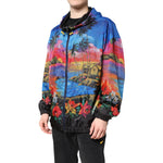 Dolce & Gabbana Multicolor Print Hooded Windbreaker Jacket
