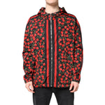 Dolce & Gabbana Black Cherry Print Hooded Windbreaker Jacket JKT41419-50