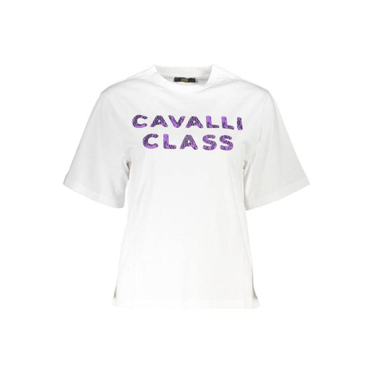 Cavalli Class White Cotton Women T-Shirt Cavalli Class White Smoke
