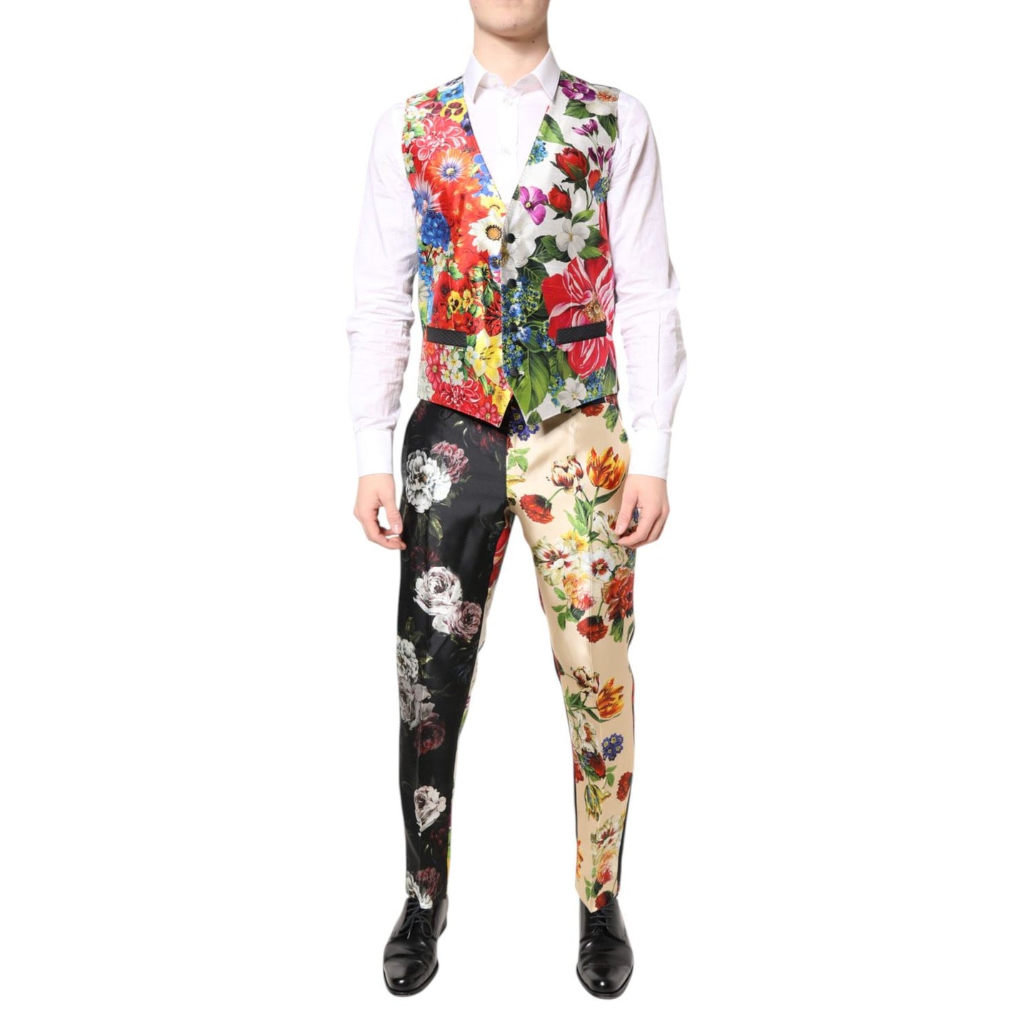 Dolce & Gabbana Multicolor Floral SICILIA Silk 3 Piece Suit