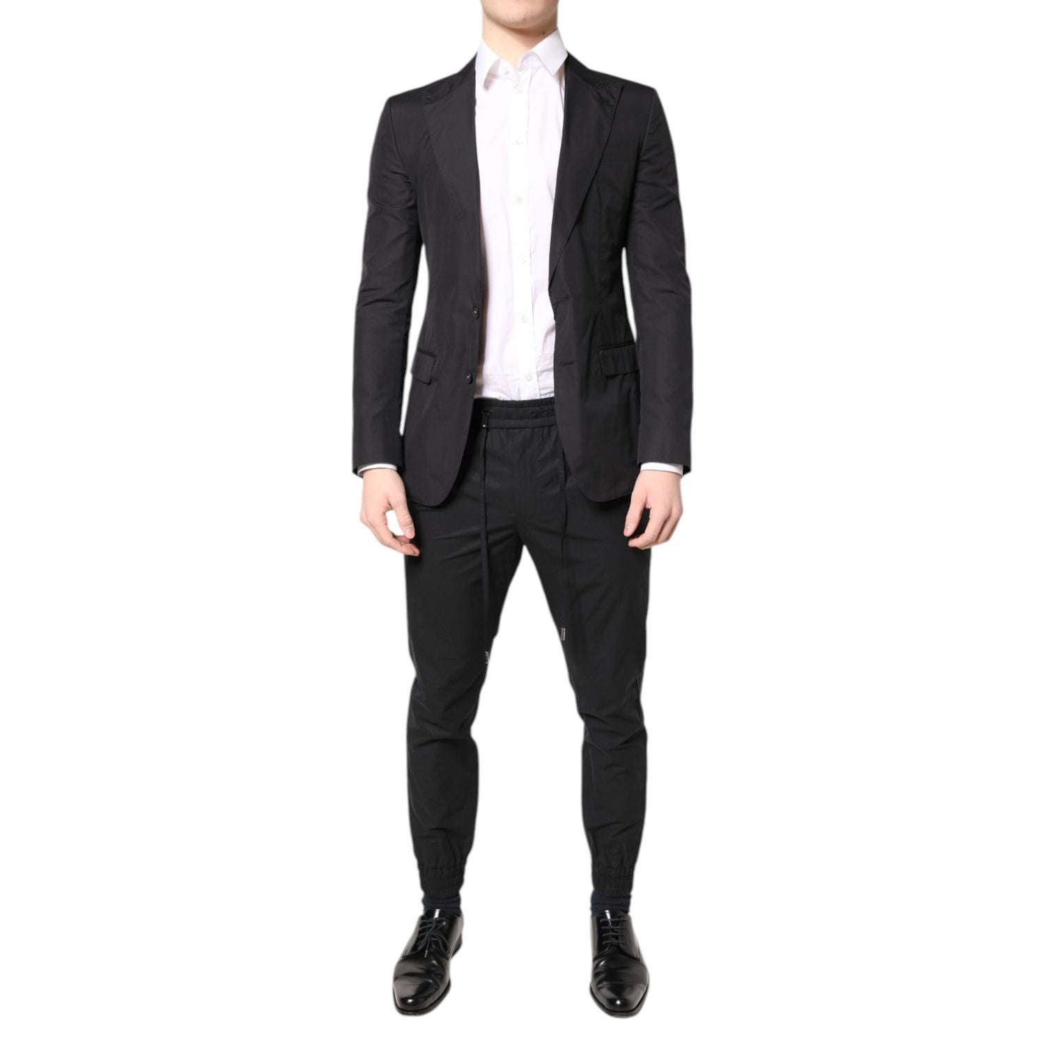 Dolce & Gabbana Black Cotton TAORMINA Formal 2 Piece Suit