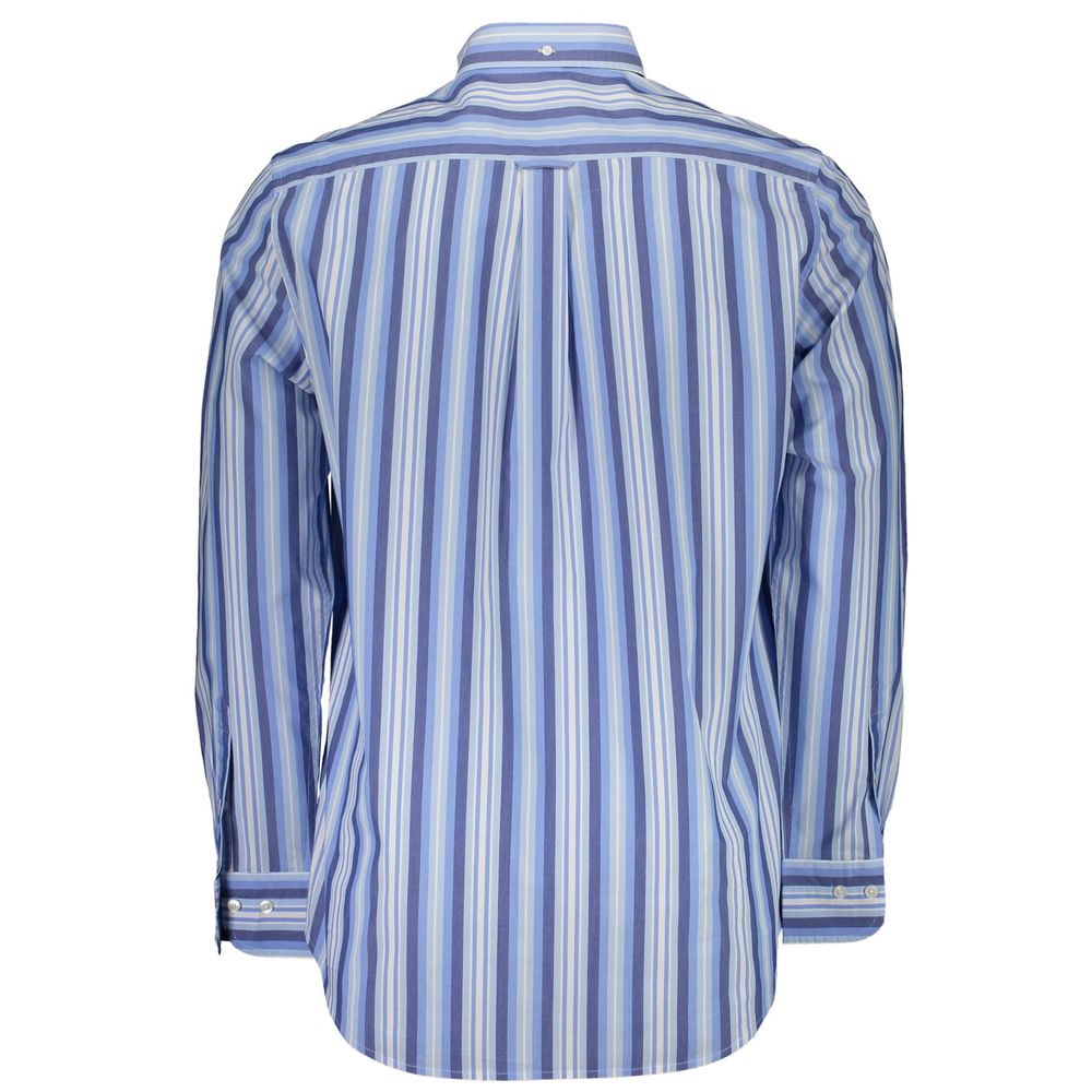 Back view of Gant Blue Cotton Men Shirt with striped design