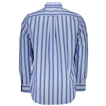 Back view of Gant Blue Cotton Men Shirt with striped design