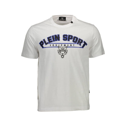 Plein Sport White Cotton Men T-Shirt with short sleeves and striking logo design