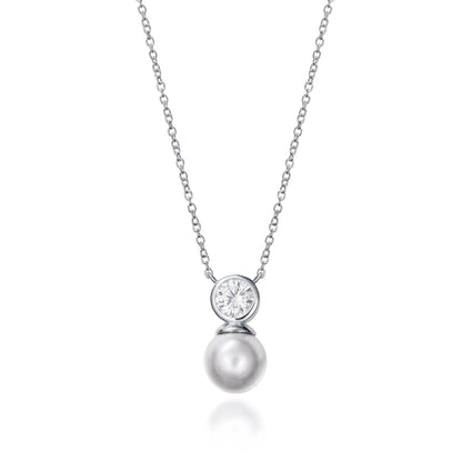 VICEROY JEWELS Mod. 71047C000-68 silver necklace for ladies with quartz analog dial and pearl pendant, part of official packaging.