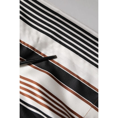 Dolce & Gabbana Multicolor Striped Silk Short Sleeves Shirt