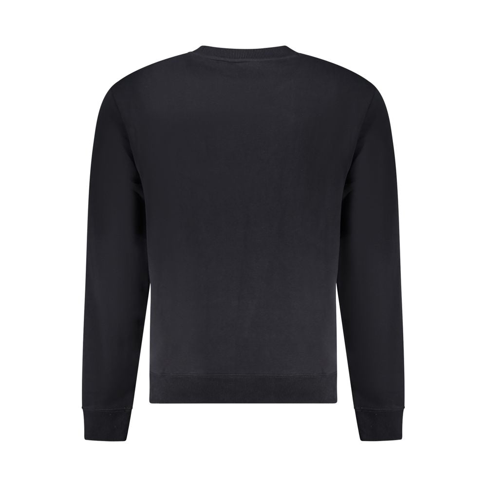 Napapijri Black Cotton Men Sweater, back view, showing a sleek and timeless design, perfect for modern and sophisticated style.