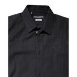 Dolce & Gabbana Black GOLD Cotton Long Sleeves Dress Shirt TSH87819-37