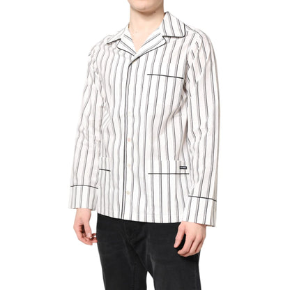Dolce & Gabbana White Stripes Lounge Pajama Sleepwear Shirt