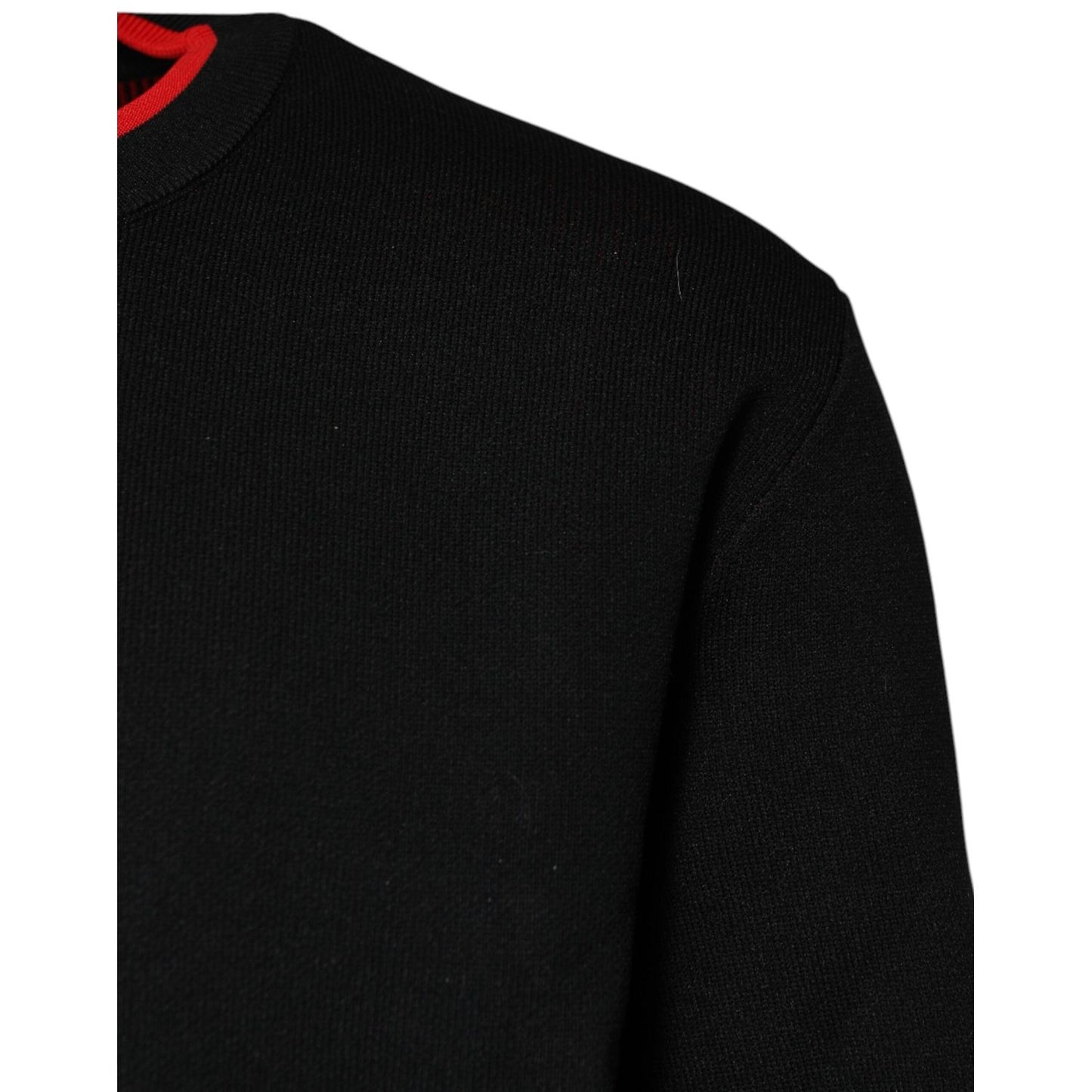 Dolce & Gabbana Black Nylon DGLogo Knit Men Pullover Sweater TSH90263-50