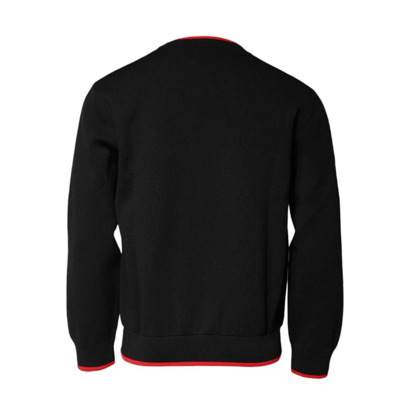 Dolce & Gabbana Black Nylon DGLogo Knit Men Pullover Sweater TSH90263-50