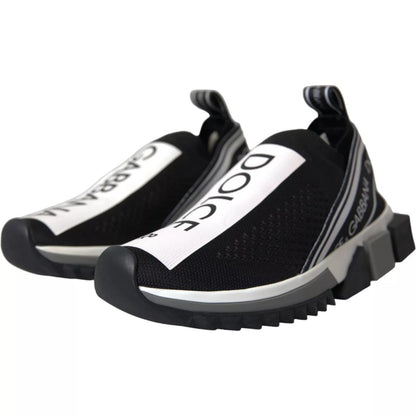 Dolce & Gabbana Black White Slip On Sorrento Sneakers Shoes