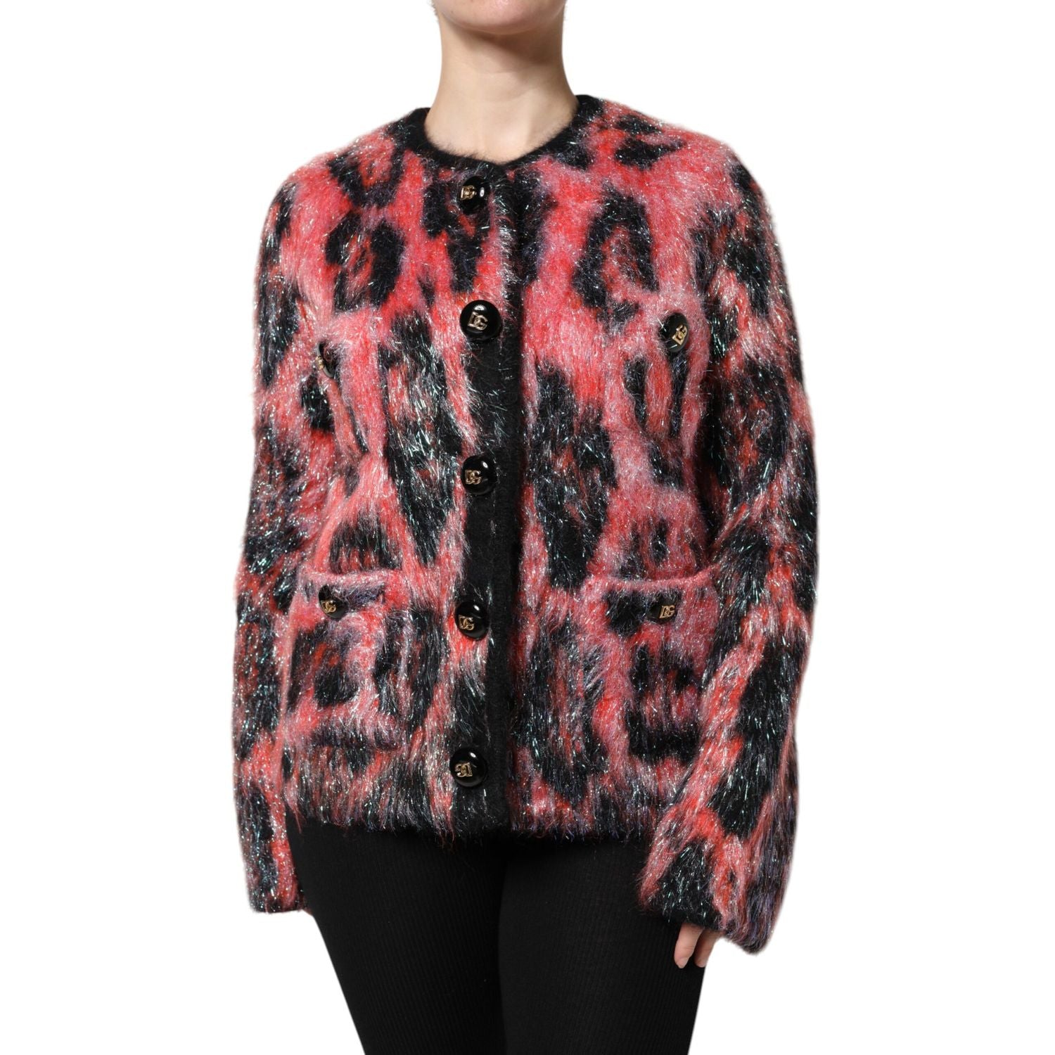 Dolce & Gabbana Red Mohair Wool Button Down Cardigan Sweater