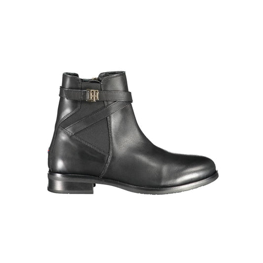 Tommy Hilfiger Black Leather Women Boot TO-9398-EU36/US6