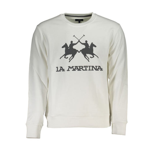 La Martina White Cotton Men Sweater